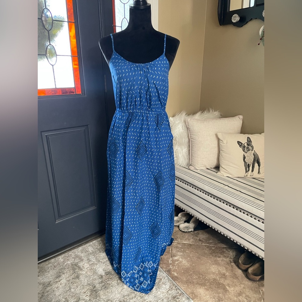 lucky Brand blue maxi dress
